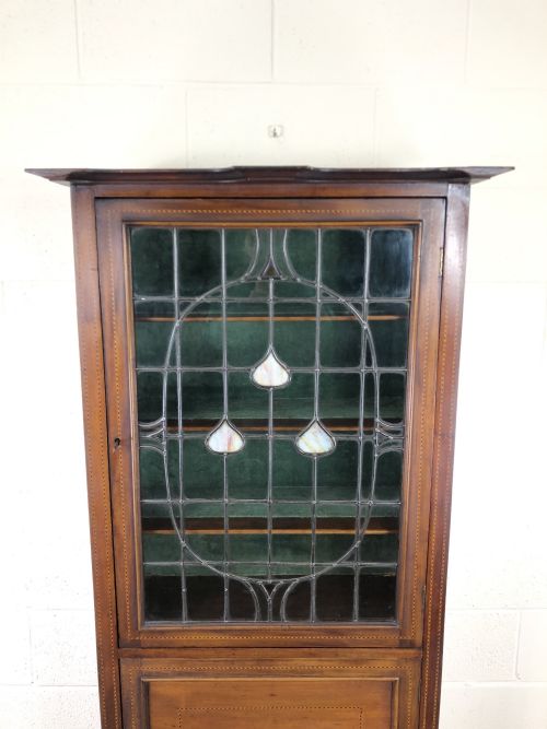 fig 2. Antique Arts & Crafts Glazed Mahogany Display Cabinet