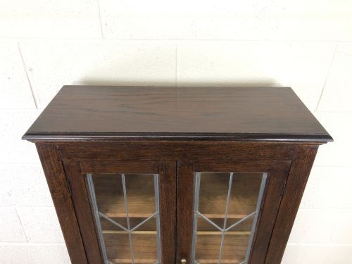 fig 1. Early 20th Century Antique Glazed Oak Cabinet