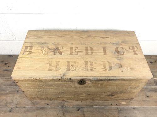 fig 1. Small Rustic Antique Pine Storage Trunk