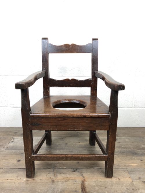 Antique Stained Pine Child’s Potty Chair