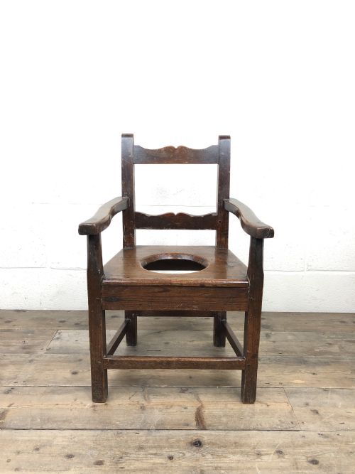 fig 1. Antique Stained Pine Child’s Potty Chair