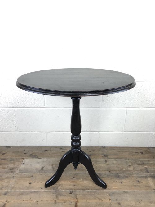 Antique Ebonised Wine Table with Oval Top