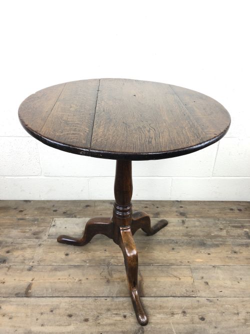 fig 1. Antique George III Oak Tripod Table