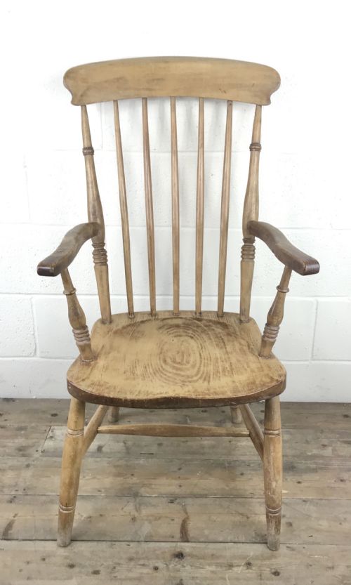 fig 1. Antique Beech and Elm Farmhouse Windsor Armchair