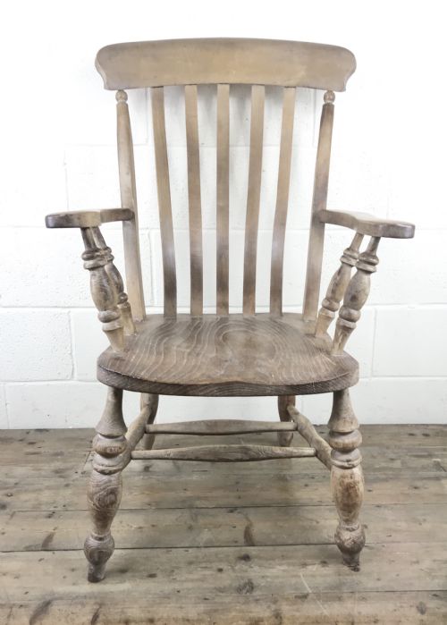 Antique Beech and Elm Farmhouse Windsor Armchair