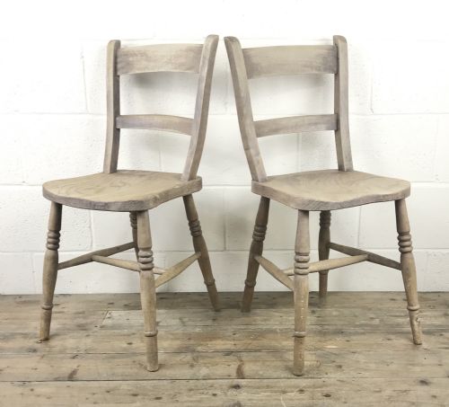 fig 1. Pair of Antique Bar Back Farmhouse Chairs