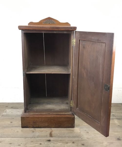 fig 1. Antique Mahogany Single Door Cupboard with Painted Detail