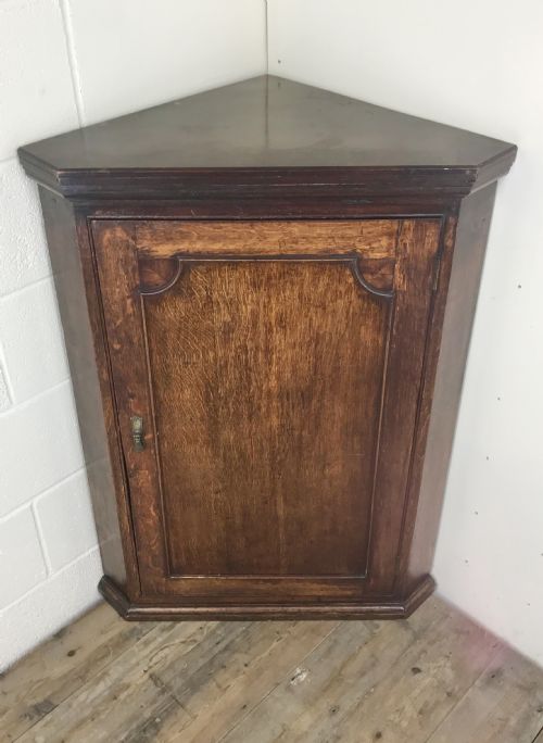 fig 1. Antique 19th Century Oak Corner Cupboard