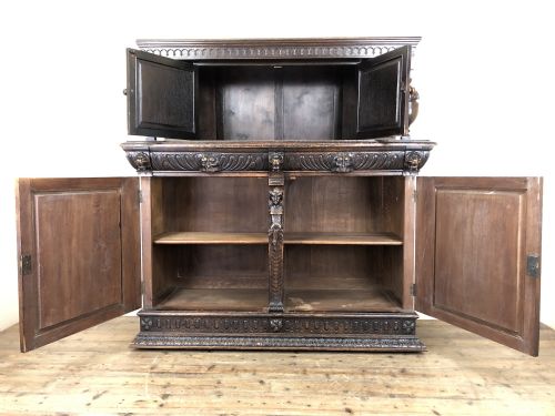 fig 2. Antique 19th Century Carved Oak Court Cupboard
