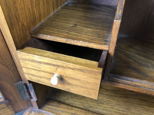 fig 1. Antique Oak Glazed Smokers Cabinet