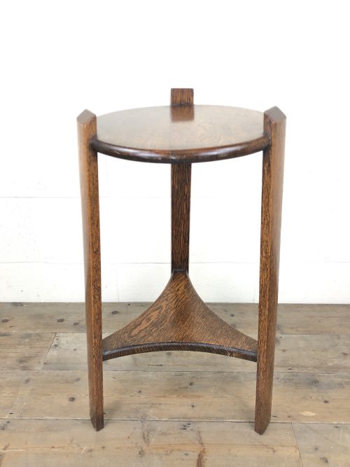 fig 1. Early 20th Century Antique Oak Side Table 