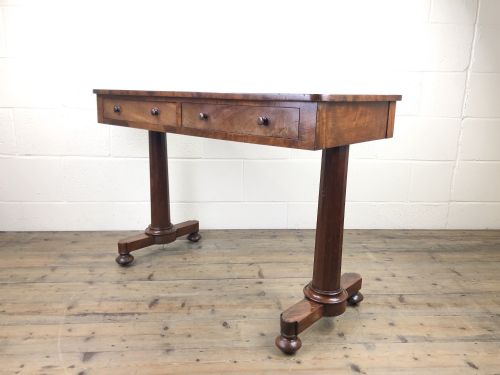Victorian Mahogany Two Drawer Side Table