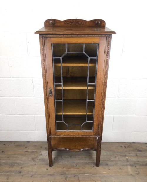 fig 1. Antique Oak Glazed Display Cabinet