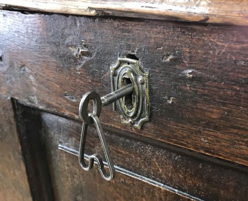 fig 1. Antique 18th Century Oak Coffer