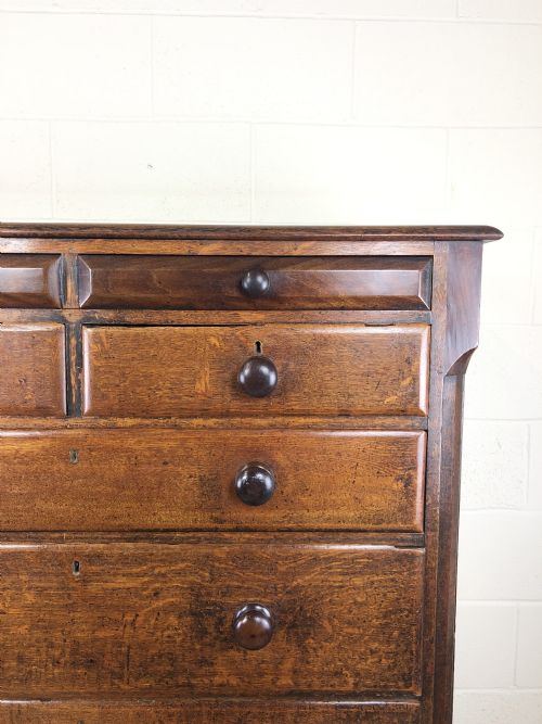 fig 1. Antique Welsh Oak and Mahogany Chest of Drawers