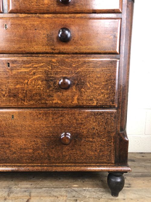 fig 2. Antique Welsh Oak and Mahogany Chest of Drawers