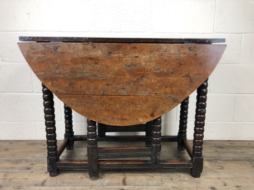 fig 2. Early 18th Century Yew & Fruitwood Gate Leg Table