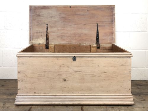 fig 1. Antique Pine Trunk or Blanket Box