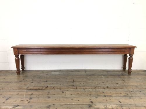 Long Victorian Mahogany Hall Bench