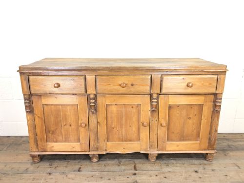 fig 1. Rustic Antique Pine Dresser Base Sideboard
