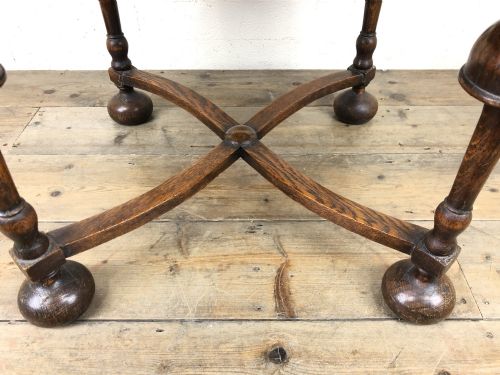 fig 2. Early 20th Century Antique Oak Circular Occasional Table