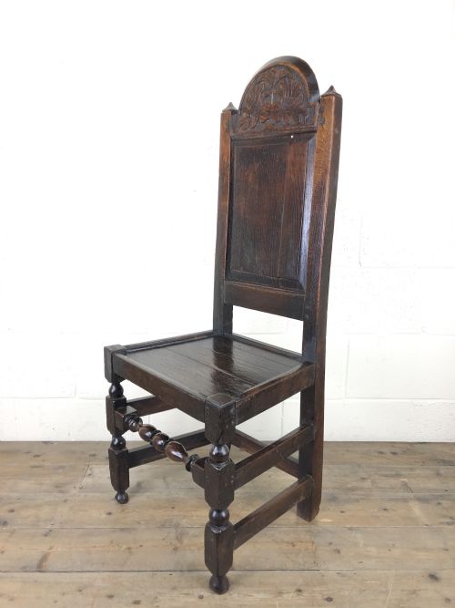 fig 1. 17th Century Carved Oak Side Chair