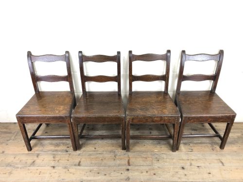 fig 2. Set of Four 19th Century Oak Farmhouse Chairs