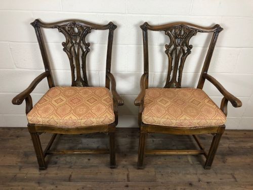 fig 1. Pair of 19th Century Chippendale Style North Country Armchairs
