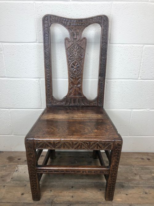 fig 1. Antique Victorian Carved Oak Chair