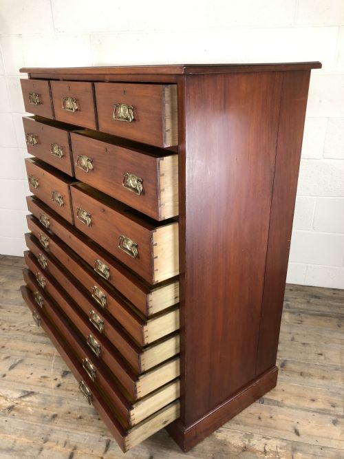 Large Edwardian Mahogany Bank of Drawers