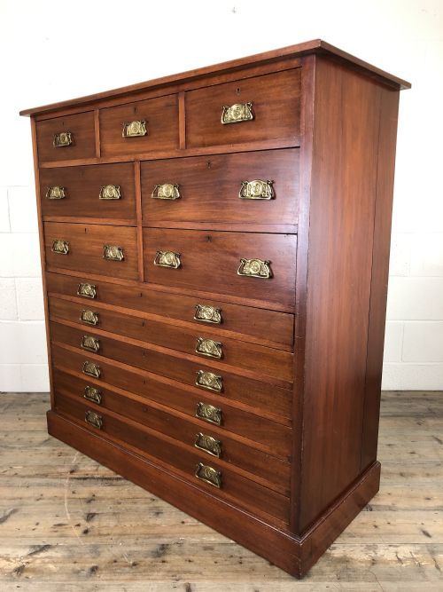 fig 2. Large Edwardian Mahogany Bank of Drawers