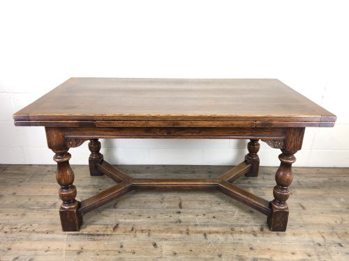 Extending Oak Draw Leaf Refectory Dining Table