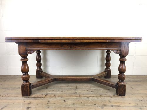 fig 1. Extending Oak Draw Leaf Refectory Dining Table 