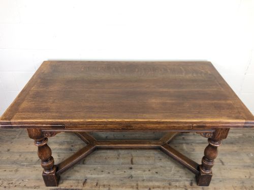 fig 2. Extending Oak Draw Leaf Refectory Dining Table 