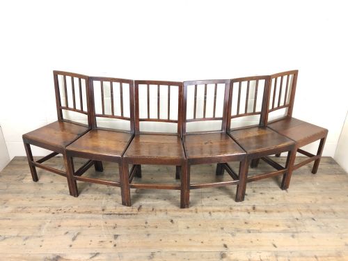 fig 1. Set of Six 19th Century Welsh Oak Farmhouse Chairs