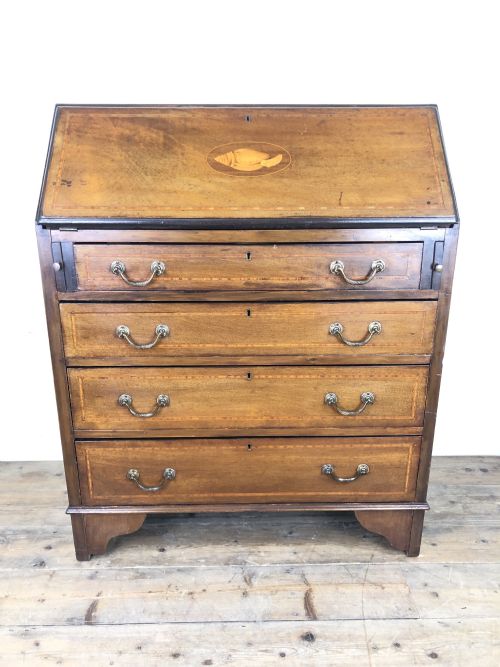 Edwardian Mahogany Inlaid Fall Front Bureau
