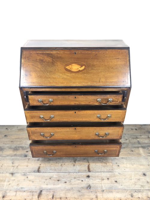 fig 2. Edwardian Mahogany Inlaid Fall Front Bureau 