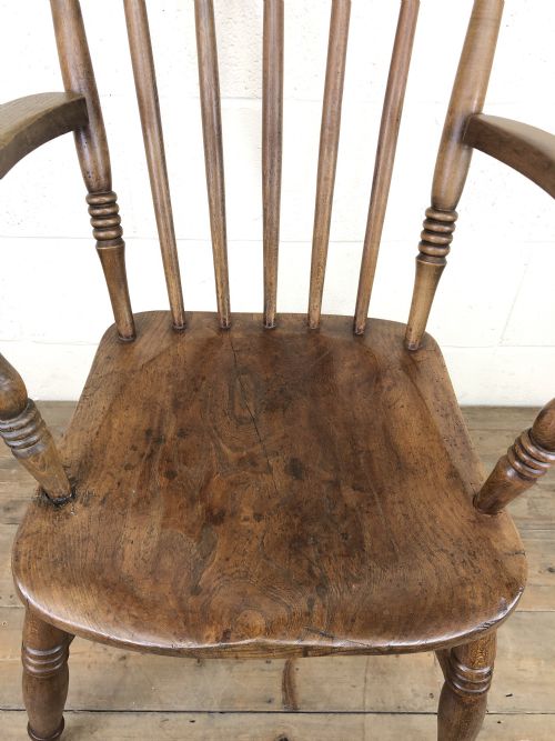 fig 2. Antique 19th Century Beech and Elm Windsor Armchair