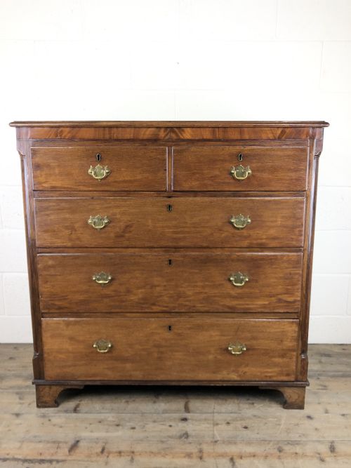 Antique 19th Century Oak & Mahogany Chest of Drawers