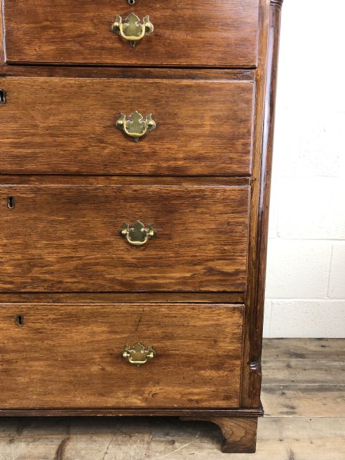 fig 2. Antique 19th Century Oak & Mahogany Chest of Drawers
