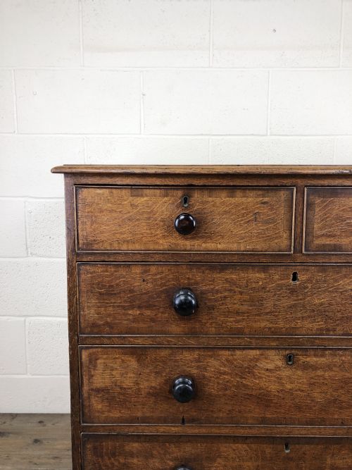 fig 1. 19th Century Antique Oak Chest of Drawers