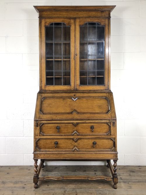 Early 20th Century Antique Oak Bureau Bookcase