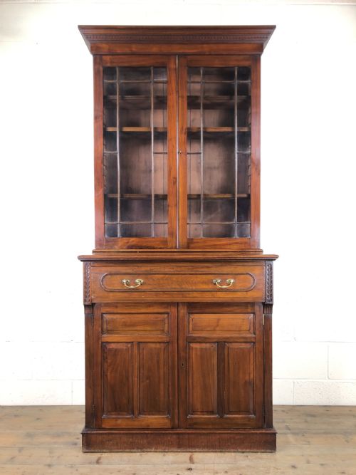Antique 19th Century Two Stage Mahogany Bookcase