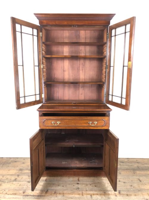 fig 2. Antique 19th Century Two Stage Mahogany Bookcase 