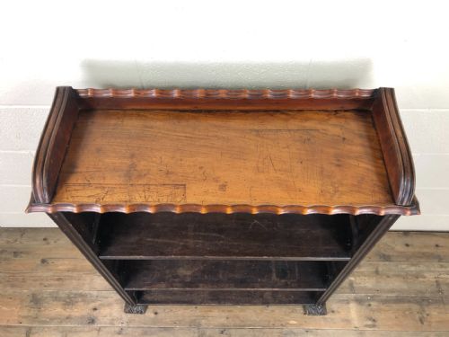 fig 2. Victorian Walnut Open Bookcase with Gallery Top