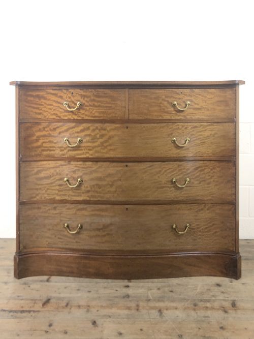 fig 2. Edwardian Inlaid Mahogany Serpentine Chest of Drawers by Waring
