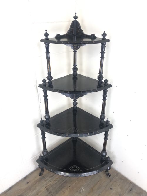 Victorian Ebonised Corner What Not