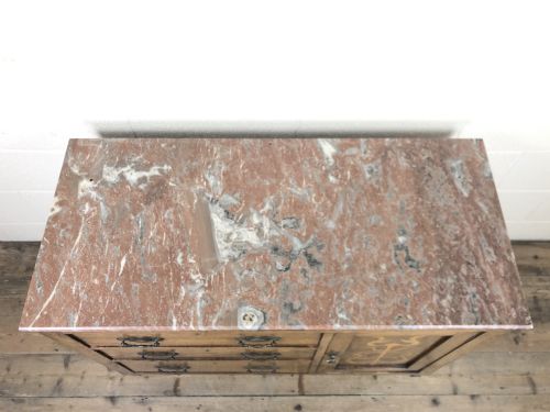 fig 2. Antique Oak Arts & Crafts Marble Top Cupboard