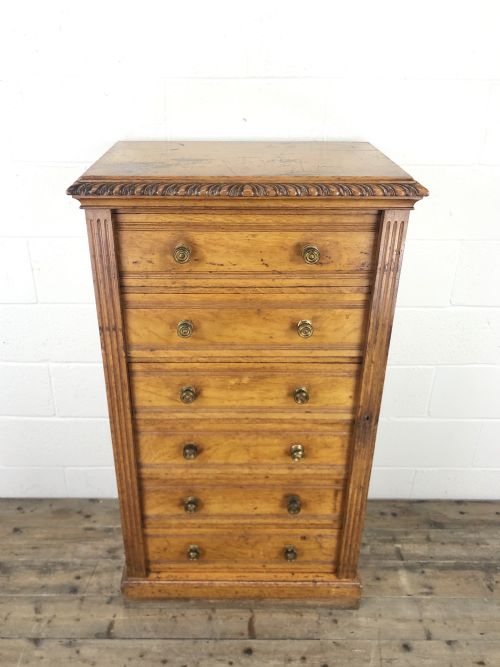 fig 1. Large Victorian Oak Wellington Chest of Drawers by Shoolbred