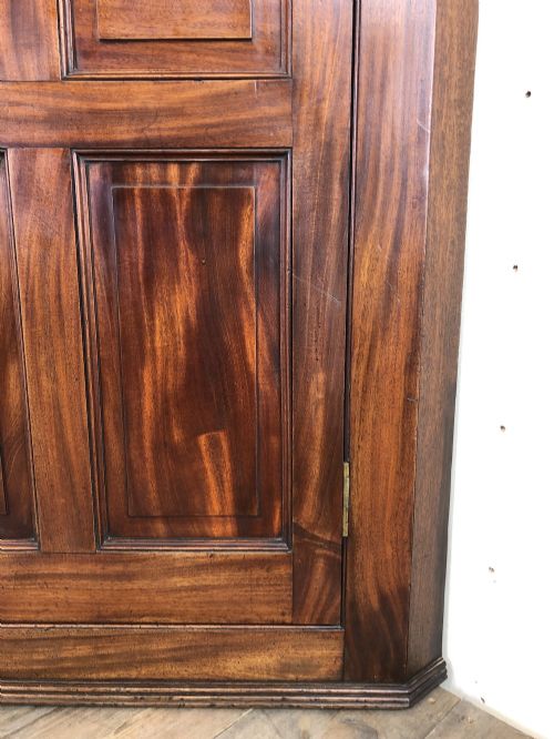 fig 1. Antique 19th Century Mahogany Wall Hanging Corner Cupboard